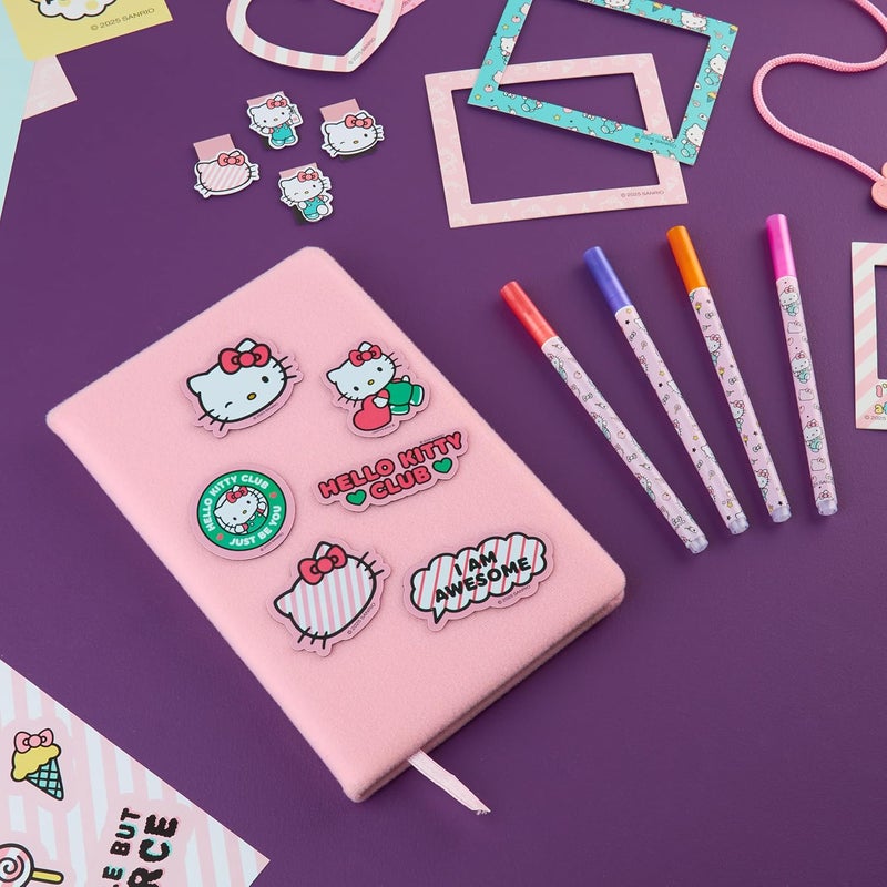 Get Trend Hello Kitty Sanrio Scrapbook Kit for Kids with Notebook, Stickers, Pens, Bookmarks, Frames, Patches, Kawaii Art Supplies, Gifts for Kids (Multi Hello Kitty) - Image 5